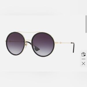 Gucci Round Sunglasses GG0061S – Gold/Grey Gradient